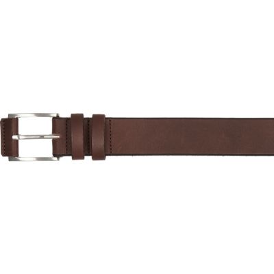 Brown leather double keeper belt